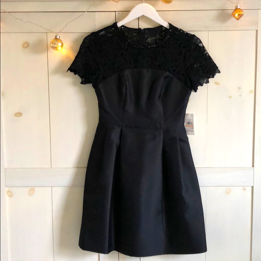 Embellished lace cocktail party dress